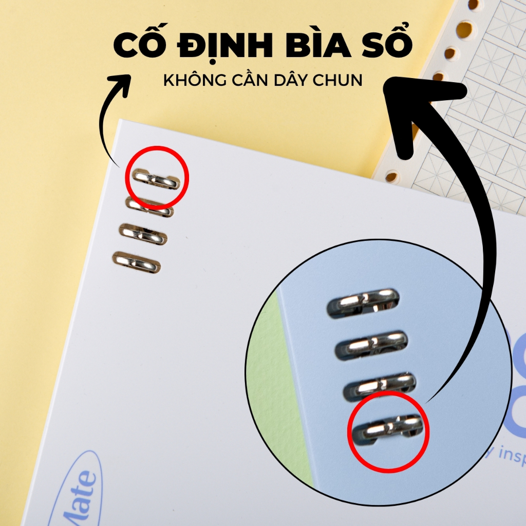 Sổ Còng Classmate 300 Trang, Còng Kim Loại Thay Được Nhiều Giấy, Giấy Refill 100GSM Đủ Loại Dòng Kẻ, Sổ Bìa Nhựa  A5 B5