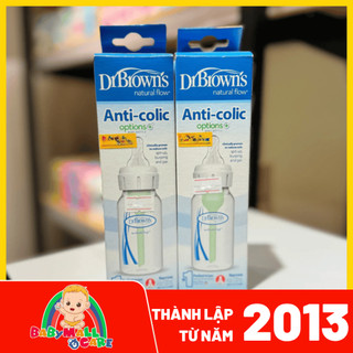 Bình Sữa Dr Brown’s Options Nhựa PP BPA Free Cổ Hẹp 120ml | Chống Đầy Hơi | Babymall & Care