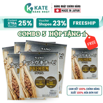 [Mua 5 Hộp Tặng 1] NATTOKINASE Hỗ Trợ Phòng Đột Quỵ, TBMMN, NANO NATTOKINASE PREMIUM (Hộp 120 viên)
