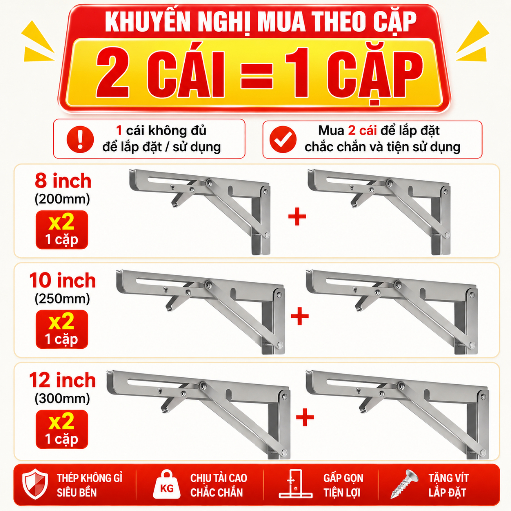 Chân máy gấp gọn, bản lề gấp thông minh, tải trọng 90 kg, làm bằng thép không gỉ.