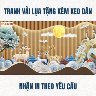 Tranh 3D dán tường lam sóng tân cổ điển phù hợp trang trí spa, trang trí phòng khách, nhà hàng (shop tặng kèm keo dán)
