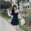 Váy Ngắn Đen Hoa Nhí Kèm Áo Khoác Cardigan- Váy Ngắn Tôn Dáng, Chất Mềm Mại, Phù Hợp Mặc Hằng Ngày