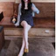 Váy Ngắn Đen Hoa Nhí Kèm Áo Khoác Cardigan- Váy Ngắn Tôn Dáng, Chất Mềm Mại, Phù Hợp Mặc Hằng Ngày