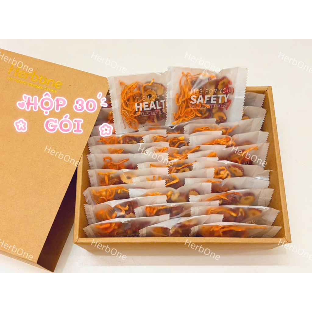 Trà Thảo Mộc Đông Trùng Hạ Thảo 4 Vị HERBONE Cải Thiện Sức Khỏe, Chống Lão Hóa, Ngủ Ngon