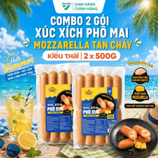 Xúc Xích Phô Mai Mozzarella  500g – Nhân Tan Chảy, Thịt Gà & Heo, Hương Vị Kiểu Thái