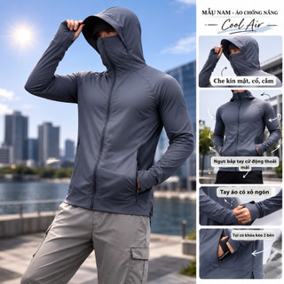 Áo Chống Nắng Unisex Có Mũ Vải Thoáng Khí co giãn 4 chiều Form Chuẩn Phong Cách Thể Thao ACN86
