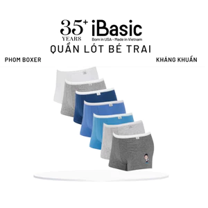 Pack 7 quần lót bé trai iBasic cotton USA kháng khuẩn phom boxer in hình - PANB030