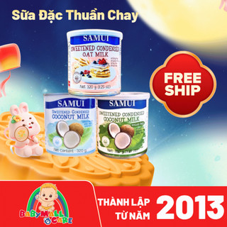 Sữa Đặc Thuần Chay SAMUI Thái Lan 320g (Dừa Có Đường / Không Đường / Yến Mạch) | Babymall & Care