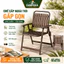 Ghế Xếp Nan Dọc Gấp Gọn, Ghế Sân Vườn Ngoài Trời Chắc Chắn, Màu Cà Phê/Đen, Phù Hợp Thư Giãn