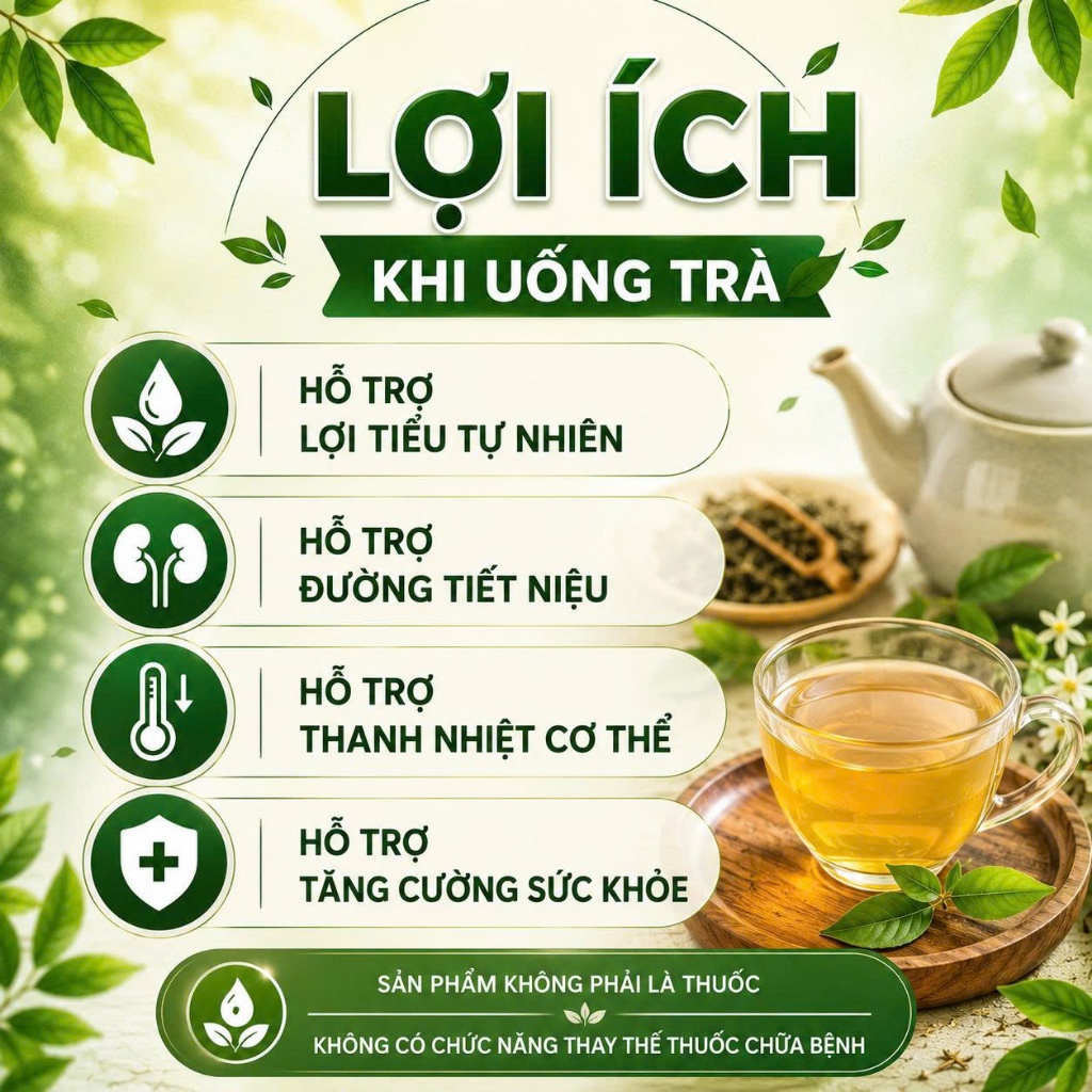 Trà Kim Tiền Thảo Râu Ngô Mã Đề Thảo Dược HC Hộp 30 Túi Lọc Thơm Ngon