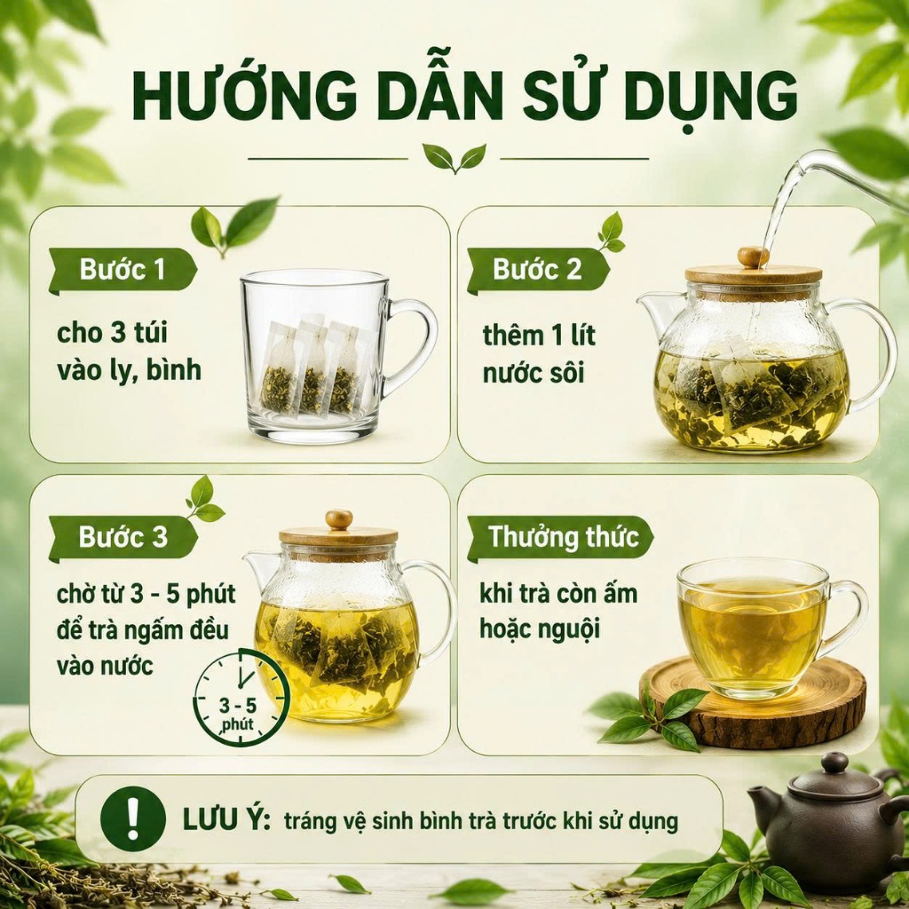 Trà Kim Tiền Thảo Râu Ngô Mã Đề Thảo Dược HC Hộp 30 Túi Lọc Thơm Ngon