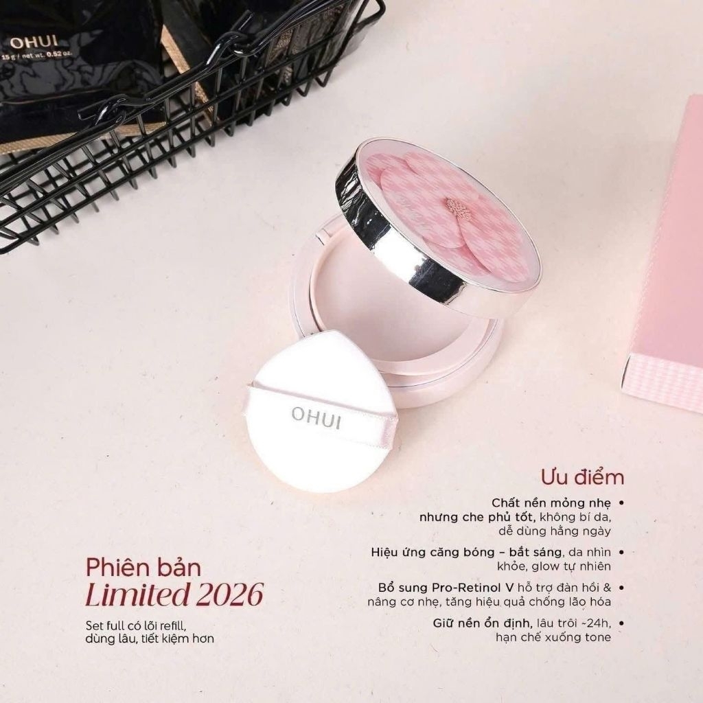Phấn Nước Cushion Ohui Ultimate Cover Lifting Phiên Bản Hoa tháng 8