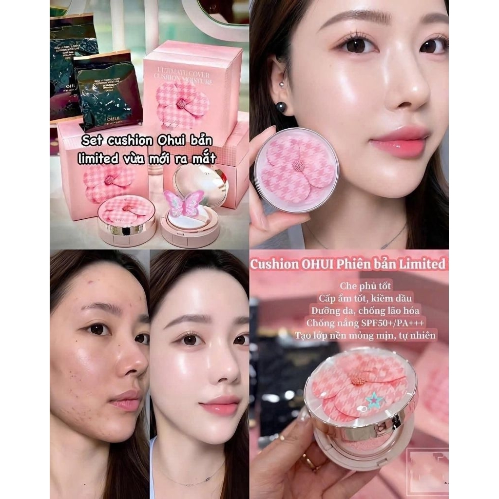 Phấn Nước Cushion Ohui Ultimate Cover Lifting Phiên Bản Hoa tháng 8