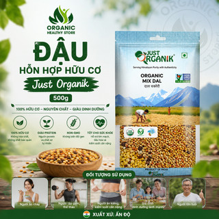 Hỗn hợp đậu hữu cơ Just Organik Organic Mix Lentils 500g