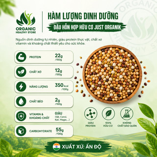 Hỗn hợp đậu hữu cơ Just Organik Organic Mix Lentils 500g