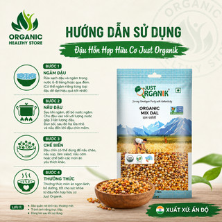 Hỗn hợp đậu hữu cơ Just Organik Organic Mix Lentils 500g