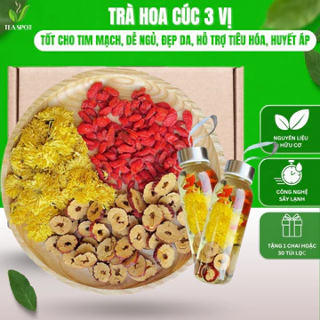 Trà Hoa Cúc Táo Đỏ Kỷ Tử, Trà Hoa Cúc 3 Vị Trà Thảo Mộc 3 Vị Thanh Nhiệt Thanh Lọc Cơ Thể Giải Độc Đẹp Da Ngủ Ngon