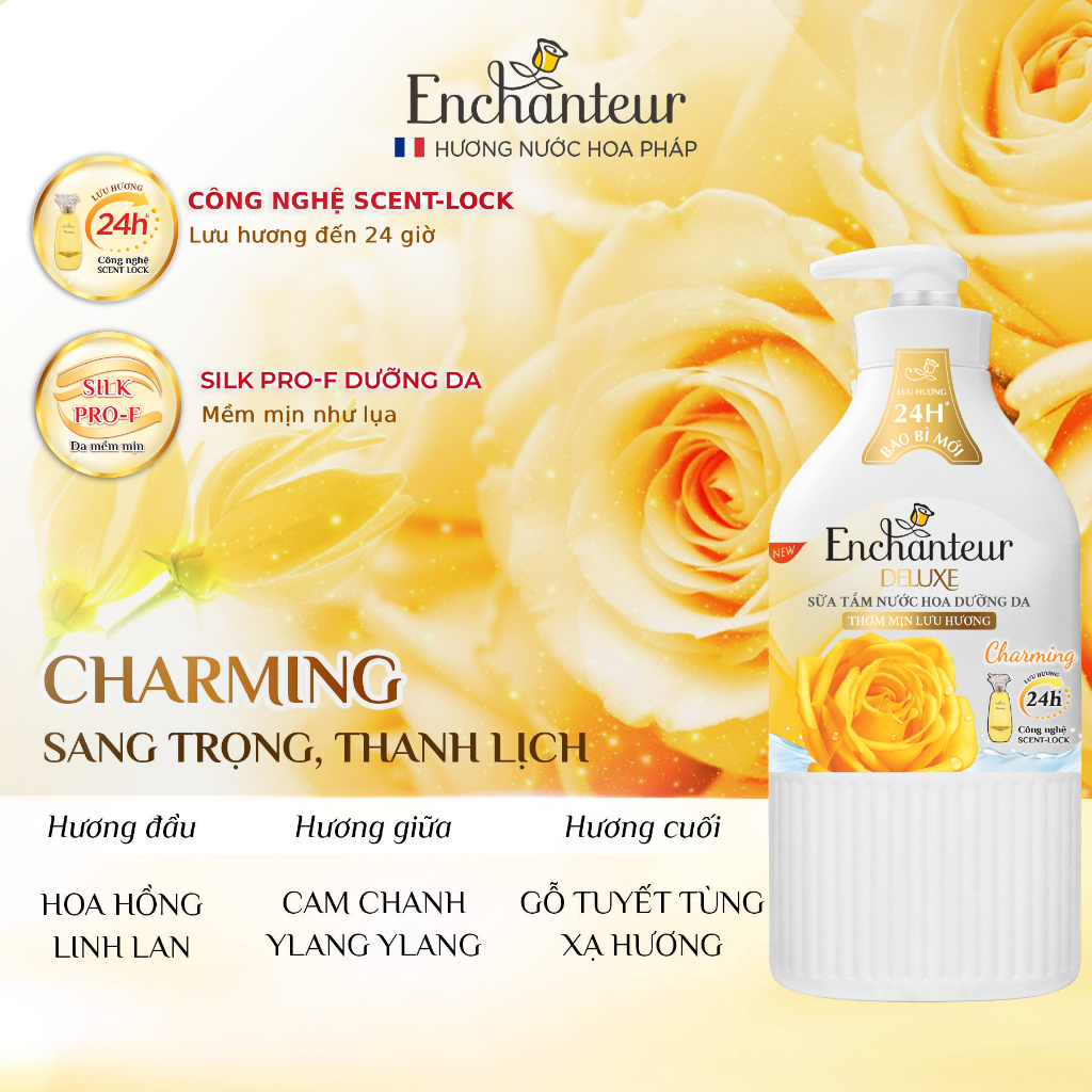 [SVIP] COMBO 3 Túi Sữa tắm hương nước hoa Enchanteur Charming / Sensation ( 450g x 3 )