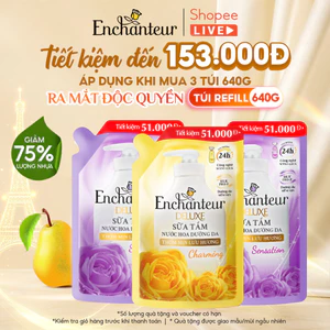 COMBO 3 Túi Sữa tắm hương nước hoa Enchanteur Charming / Sensation ( 450g x 3 )