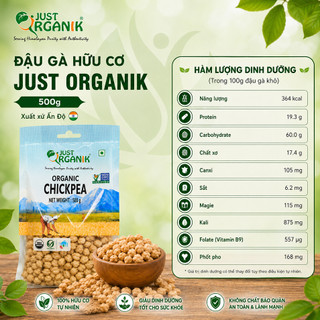 Đậu Gà Hữu Cơ Just Organik chickpeas - nhập Ấn Độ