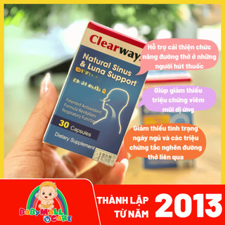VIÊN UỐNG HỖ TRỢ SỨC KHỎE HÔ HẤP CLEARWAYZ – TĂNG ĐỀ KHÁNG – HỖ TRỢ XOANG, PHỔI, HEN SUYỄN