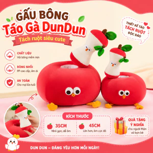 Gấu Bông Táo Gà DunDun 35cm, 45cm – Gối Ôm Táo Đỏ Tách Ruột Siêu Mềm, Đáng Yêu Và Ngộ Nghĩnh