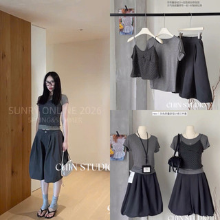 [ẢNH THẬT] SET QUẦN BÍ LỬNG MIX ÁO 2S BI PHỐI THUN SQBLMA