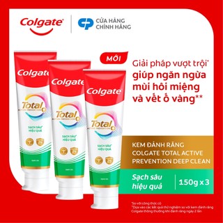 [Livestream] Bộ 3 Kem đánh răng Colgate Total sạch sâu bảo vệ, ngăn ngừa 8 vấn đề răng miệng 150g/ tuýp