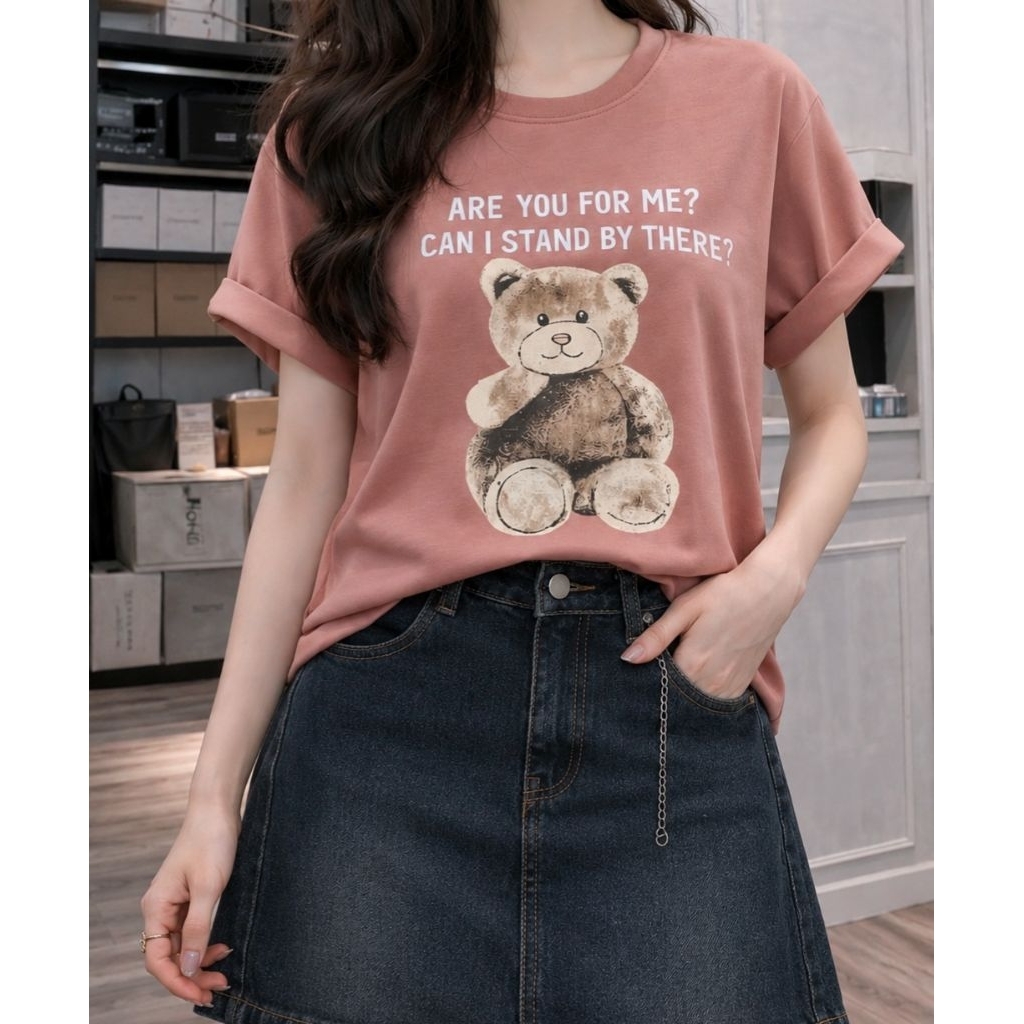Áo Thun Nữ Tay Ngắn Form Suông Basic Hàn Quốc