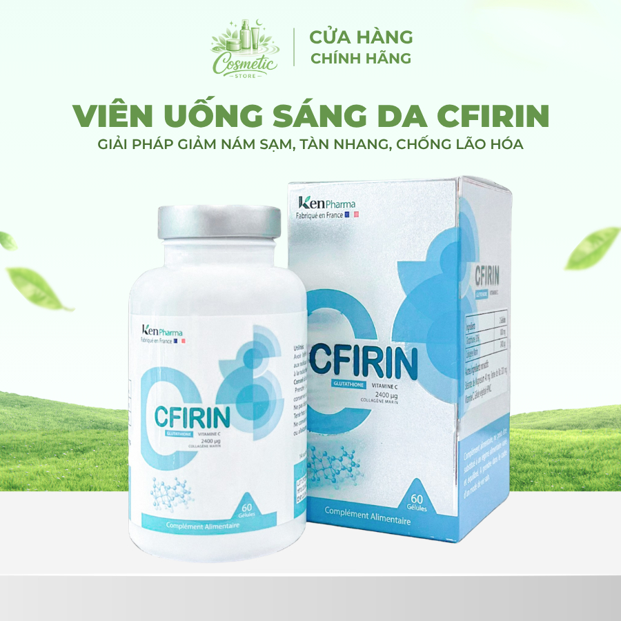 cfirin glutathione vitamin c CFIRIN Glutathione 1000mg Viên Uống Bổ Sung Glutathione Collagen Vitamin C  60 Viên