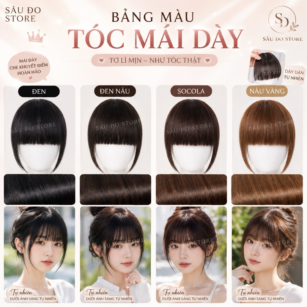 [HÀNG SIÊU CẤP] TÓC MÁI NGANG CHO NỮ NHIỀU MÀU BAO GIÁ