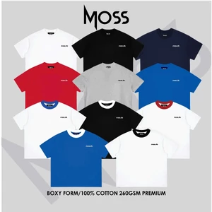 ÁO THUN BOXY 260GSM LOGO IN NỔI - "BASIC MOSS" - CHẤT COTTON 100% 260GSM PREMIUM MOSS.STU