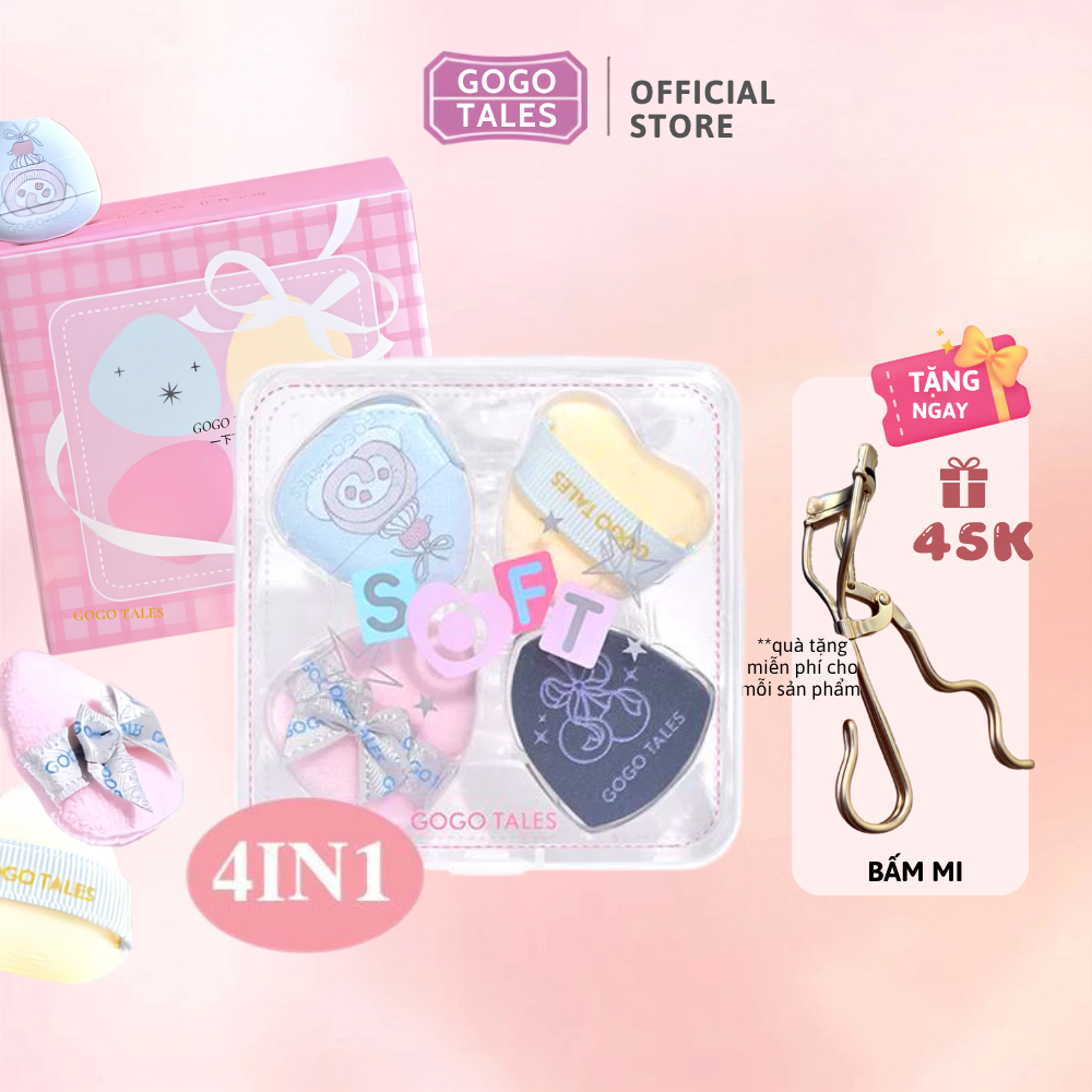 Set 4 Bông Mút Trang Điểm Ngón Tay GogoTales Cloud Puff GT809 - GOGOTALES mềm mịn