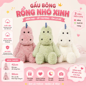 Thú Nhồi Bông Rồng 50cm – Gấu Bông Rồng Siêu Mềm, Dễ Thương, Trang Trí Và Ôm Ngủ Tuyệt Vời