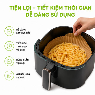 50 Miếng Giấy Lót Nồi Chiên Hình Khuôn Bánh GD67 - Giấy Lót Nồi Thấm Dầu Nồi Chiên Không Dầu