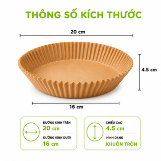 50 Miếng Giấy Lót Nồi Chiên Hình Khuôn Bánh GD67 - Giấy Lót Nồi Thấm Dầu Nồi Chiên Không Dầu