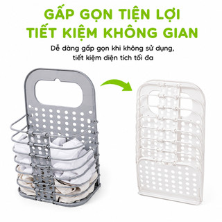 Giỏ Nhựa Đựng Quần Áo Gấp Gọn Nhựa Việt Nhật GD68 - Giỏ Đựng Đồ Treo Tường Gấp Gọn Chịu Lực Tốt