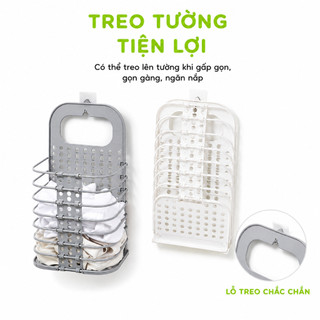 Giỏ Nhựa Đựng Quần Áo Gấp Gọn Nhựa Việt Nhật GD68 - Giỏ Đựng Đồ Treo Tường Gấp Gọn Chịu Lực Tốt
