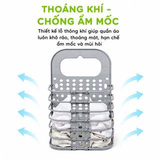 Giỏ Nhựa Đựng Quần Áo Gấp Gọn Nhựa Việt Nhật GD68 - Giỏ Đựng Đồ Treo Tường Gấp Gọn Chịu Lực Tốt