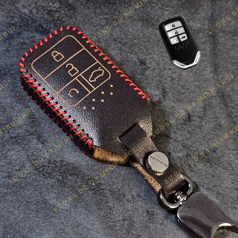 Bao da móc khoá bọc ốp chìa khoá xe ô tô Honda CRV, BRV, HRV, City RS, Civic, Accord mới nhất hiện nay