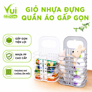 Giỏ Nhựa Đựng Quần Áo Gấp Gọn Nhựa Việt Nhật GD68 - Giỏ Đựng Đồ Treo Tường Gấp Gọn Chịu Lực Tốt