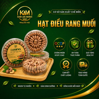 Hạt Điều Rang Muối Giòn Ngon Hộp 500G| Kim An Minh Food