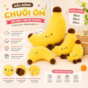 Gấu Bông Chuối Ôm Dễ Thương – Thú Nhồi Bông Hình Trái Chuối Cao Cấp, Quà Tặng Cho Bé