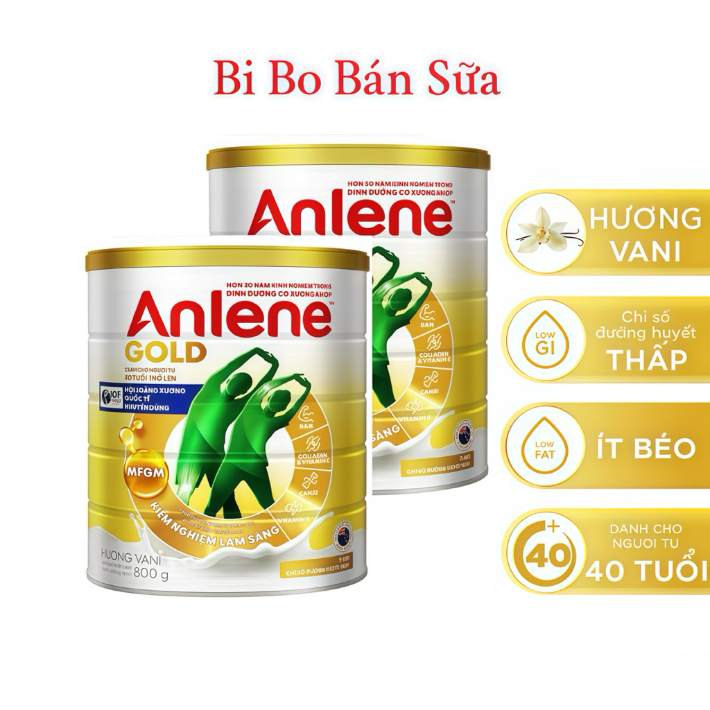 COMBO 3 LON Sữa Bột Anlene Gold Hương Vani Lon 800g