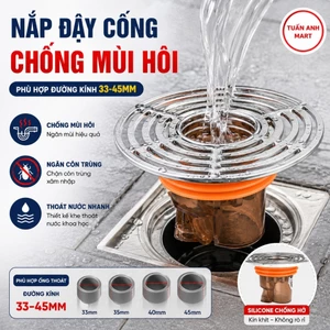 Combo 4 cái Nắp đậy cống YUJU thoát nước sàn nhà chống mùi hôi đường kính 33-45mm