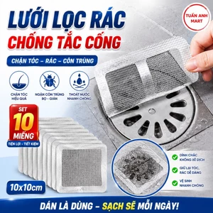 Combo 5 bịch Set 10 cái lưới lọc rác chống tắc nhà tắm, miệng cống thoát nước, chặn côn trùng 10x10cm