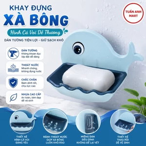 Combo 5 Khay đựng xà bông dán tường hình cá voi dễ thương