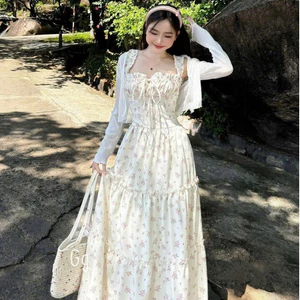 Đầm Dài Kèm Áo Khoác Chun Cúp Ngực - Váy Dài Tôn Dáng, Sang Trọng, Phù Hợp Đi Chơi, Đi Du Lịch