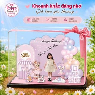 Standee 3D Sinh Nhật Bé – Mô Hình Lắp Ghép Trang Trí, Quà Tặng Để Bàn Sang Trọng