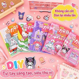 Bộ Sách Yên Tĩnh Sanrio Từ Tính DIY - Đồ Chơi Giáo Dục An Toàn, Sáng Tạo Cho Bé